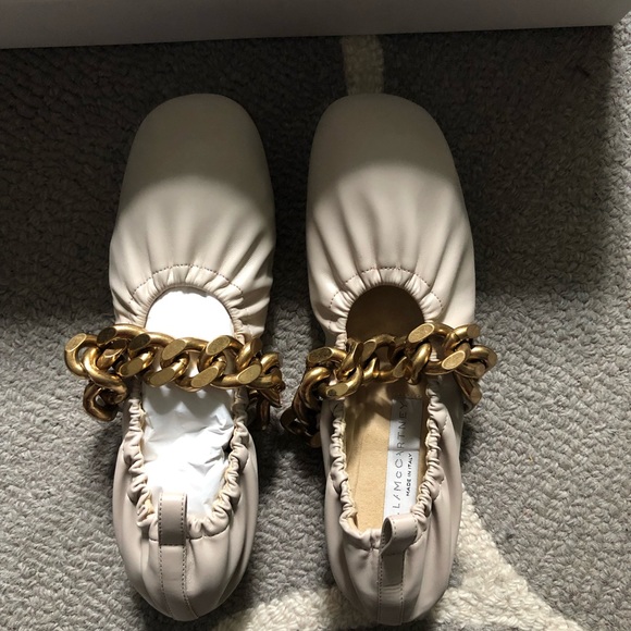 Stella McCartney Falabella Chunky Chain Ballet Flats- Cream - Picture 8 of 12